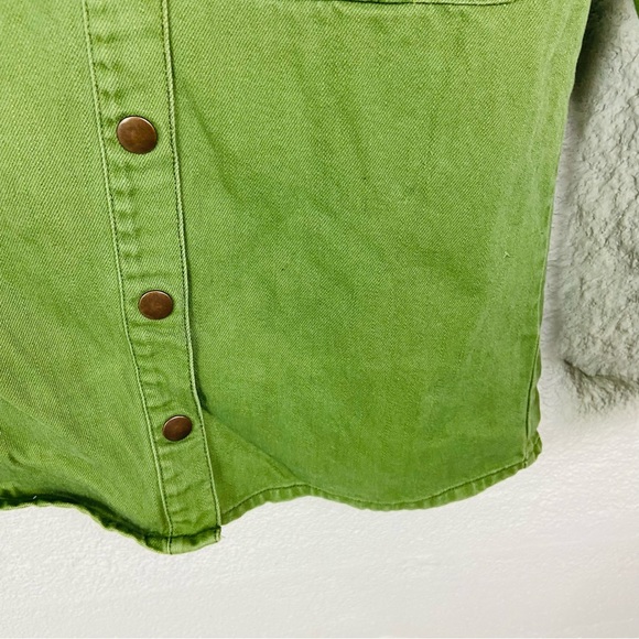 Forever 21 Light Green cotton Party cat Patchwork structure shirt size small - Picture 8 of 11